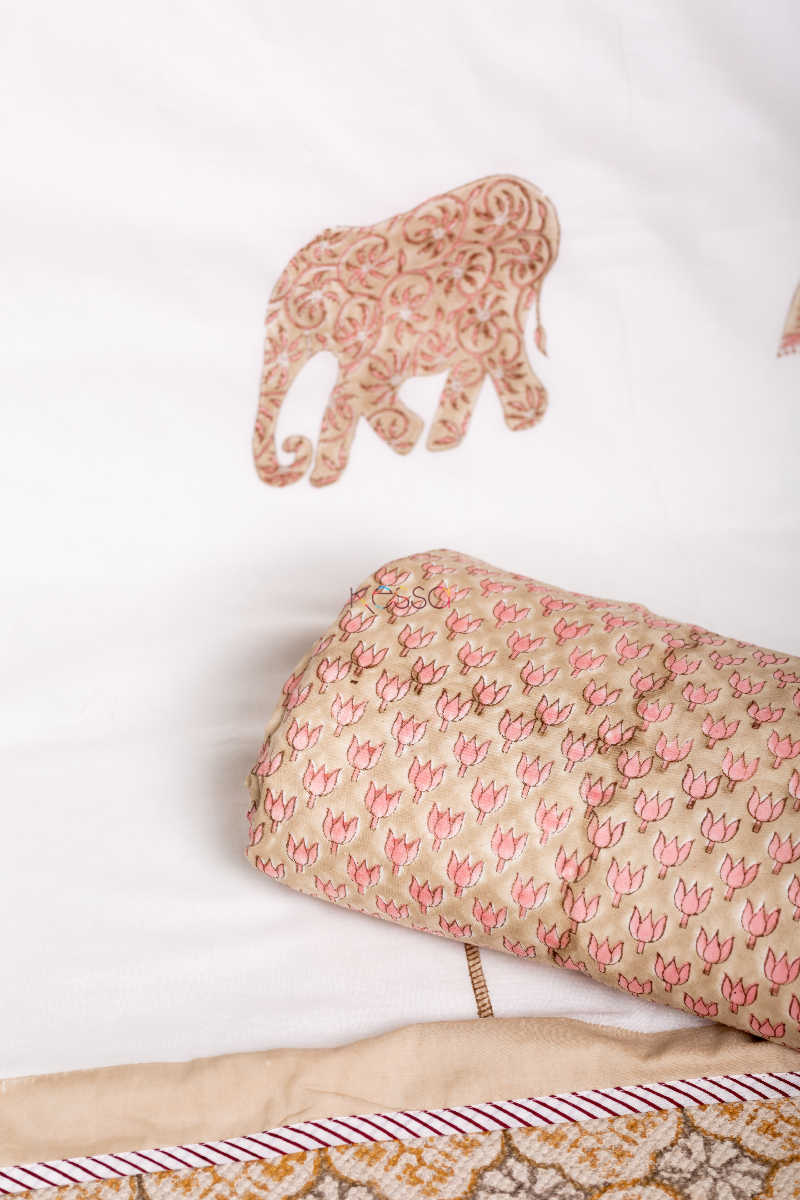 Image for Kusvaa Kad36 Brandy Peach And White Single Pair Dohar 2