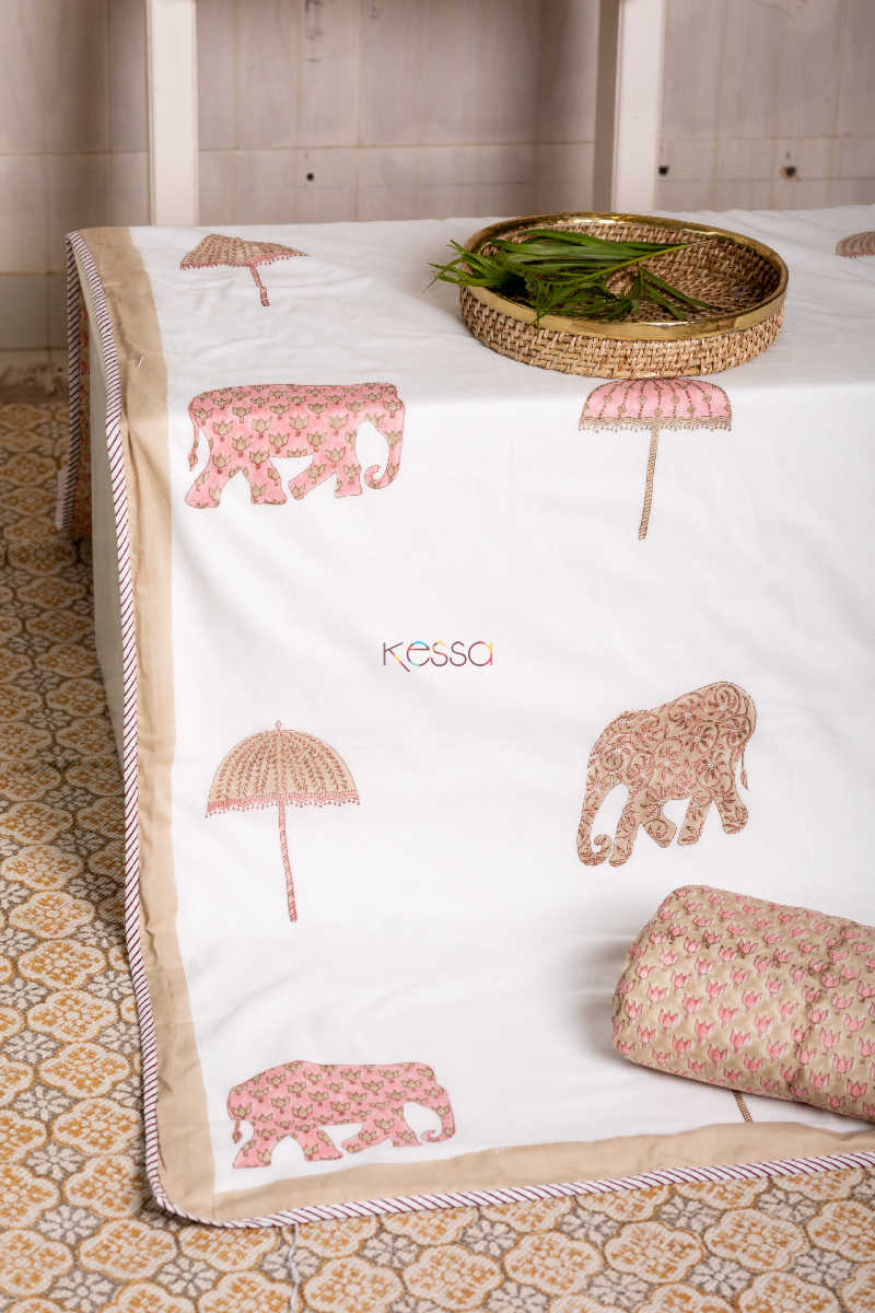 Image for Kusvaa Kad36 Brandy Peach And White Single Pair Dohar