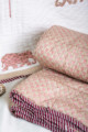 Image for Kusvaa Kaq51 Teak Brown And Peach Single Bed Quilt Look