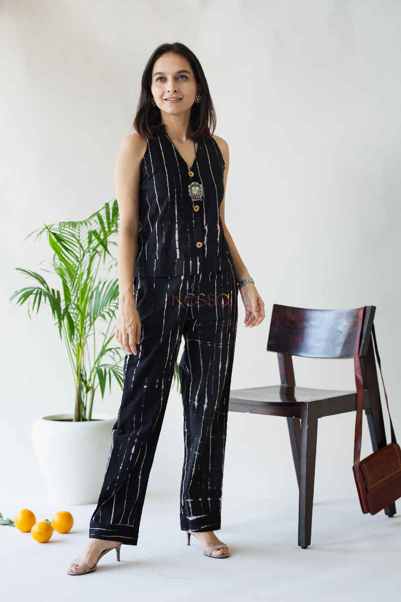 Image for Kusvaa Kc54 Black Tie Dye Top Pant Set Featured