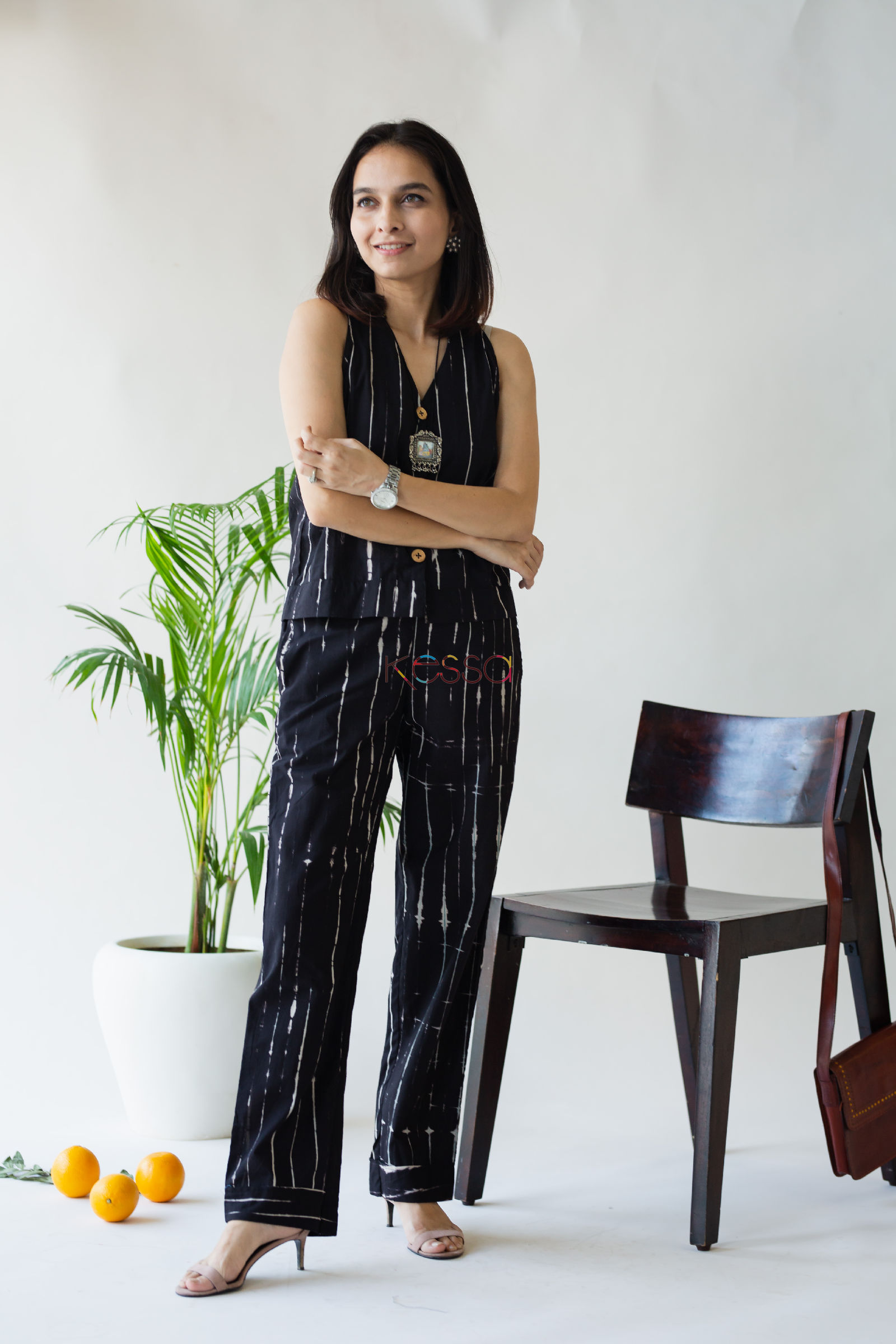 Image for Kusvaa Kc54 Black Tie Dye Top Pant Set Fold Hd