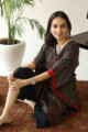 Image for Kusvaa Kc55 Persian Red Ajrakh Print Stripe Kaftan Sitting Ue