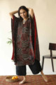 Image for Kusvaa Kc55 Persian Red Ajrakh Print Stripe Kaftan Sleeves Ue