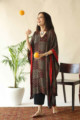 Image for Kusvaa Kc55 Persian Red Ajrakh Print Stripe Kaftan Ue
