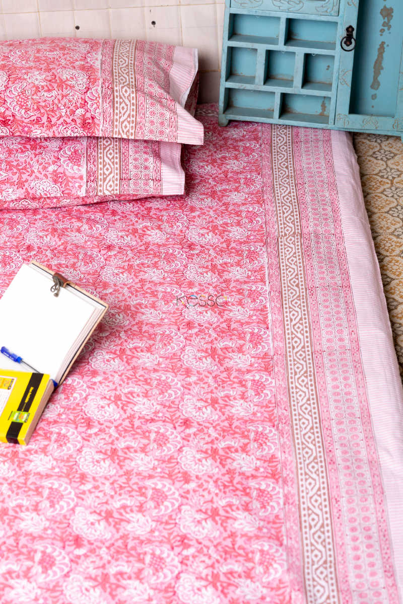 Image for Kusvaa Kjb01 Charm Pink Bedsheet With Two Pillow Cover