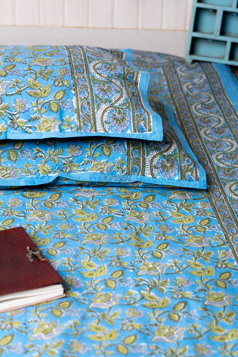 Image for Kusvaa Kjb07 Viking Blue Bedsheet With Two Pillow Cover 2