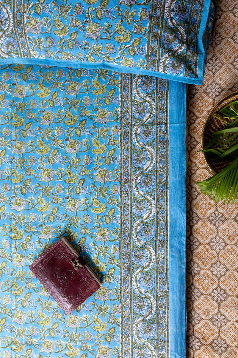 Image for Kusvaa Kjb07 Viking Blue Bedsheet With Two Pillow Cover