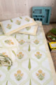 Image for Kusvaa Kpb19 Harvest Gold Mughal Print Bedsheet With Two Pillow Covers 2