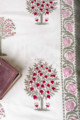 Image for Kusvaa Kpb21 Bouquet Pink Green Bedsheet With Two Pillow Cover 2