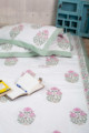 Image for Kusvaa Kpb22 Viola Pink And Green Bedsheet With Two Pillow Cover 1