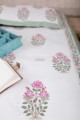 Image for Kusvaa Kpb22 Viola Pink And Green Bedsheet With Two Pillow Cover 2