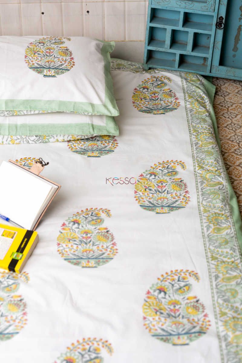 Image for Kusvaa Kpb23 Old Gold Bedsheet Two Pillow Cover