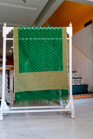Image for Kusvaa Kudu05a Super Net Green Dupatta 1