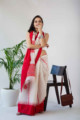Image for Kusvaa Kuss01 Tamarillo Red Hand Woven Saree Front