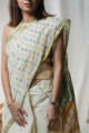 Image for Kusvaa Kuss03 Cream Taat Bengali Saree Closeup
