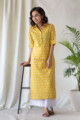 Image for Kusvaa Sa10 Mandalay Yellow Regular Wear Kurta