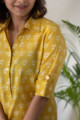 Image for Kusvaa Sa10 Mandalay Yellow Regular Wear Kurta Close