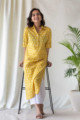 Image for Kusvaa Sa10 Mandalay Yellow Regular Wear Kurta Front