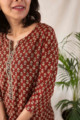 Image for Kusvaa Taf30 Persian Plum Regular Kurta Closeup