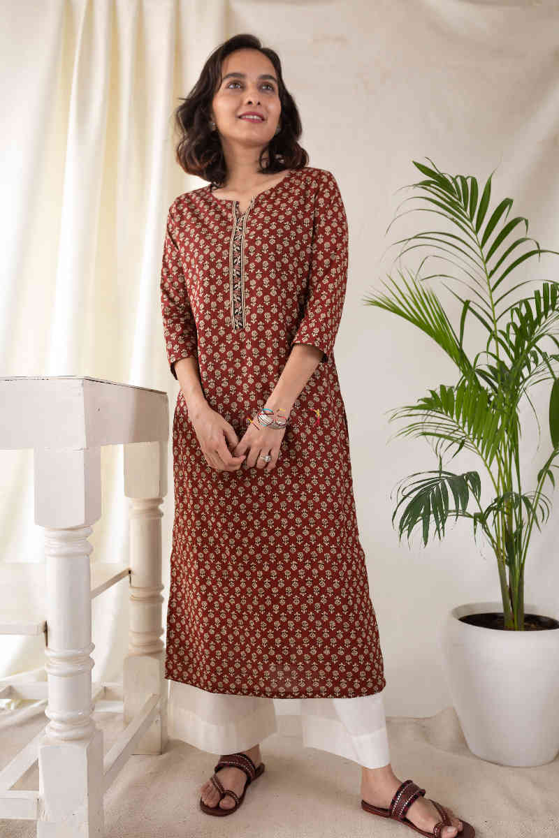 Image for Kusvaa Taf30 Persian Plum Regular Kurta