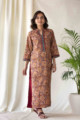 Image for Kusvaa Wa326a Mahogany Maroon Kalamkari Straight Fit Kurta Side