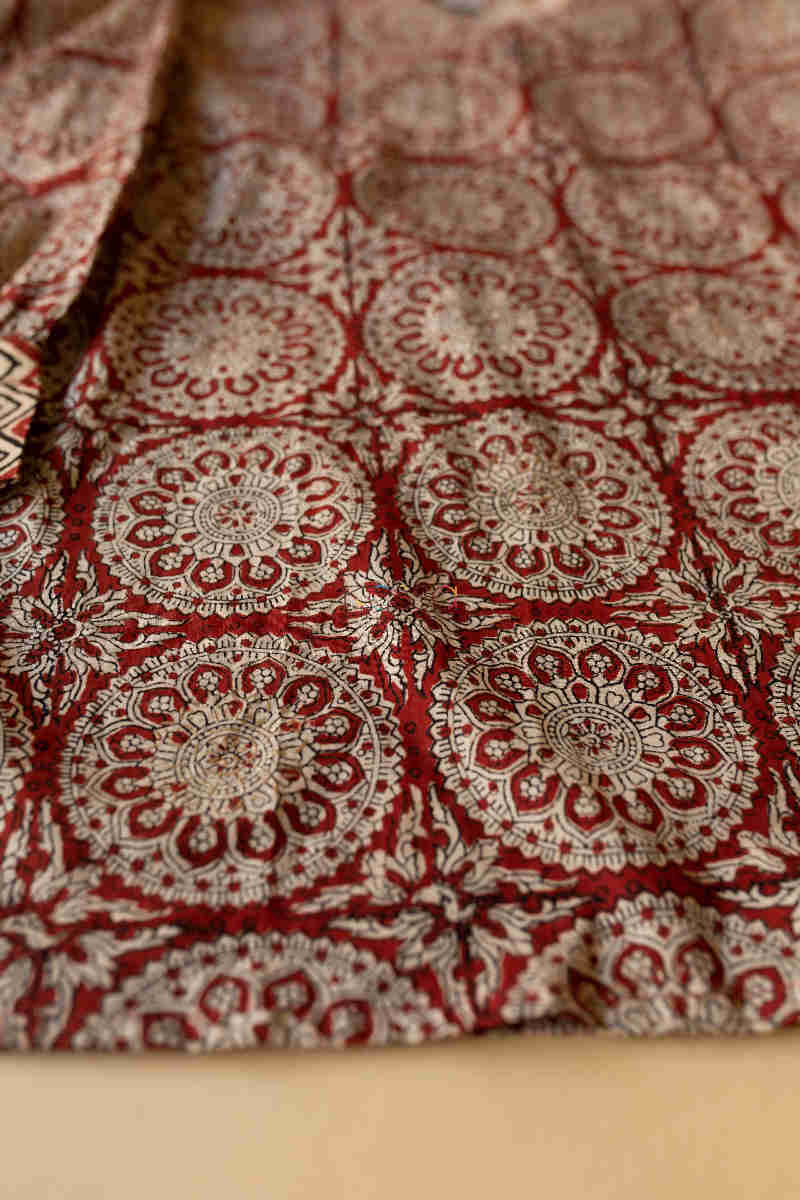 Image for Kusvaa Ws120 Tamarillo Sandal Ajrakh Print Short Kurti Print