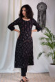 Image for Kusvaa Ws570 Black Bandhani Ikkat A Line Kurta