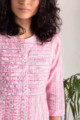 Image for Kusvaa Ws575 Apricot Peach Stripe South Cotton Kurta Closeup