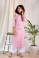 Image for Kusvaa Ws575 Apricot Peach Stripe South Cotton Kurta Pose