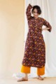 Image for Kusvaa Ws577 Cedar Golden Bell Straight Cotton Kurta
