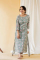 Image for Kusvaa Wsr125 Sage Green Night Shadz Kurta Pant Set Front