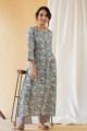 Image for Kusvaa Wsr125 Sage Green Night Shadz Kurta Pant Set Pose