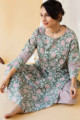 Image for Kusvaa Wsr125 Sage Green Night Shadz Kurta Pant Set Sitting