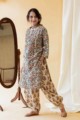 Image for Kusvaa Wsr126 Muesli Multicolor Kantha Kurta Pant Set Side