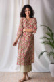 Image for Kusvaa Wsr127 Old Rose Block Print Kurta Fold