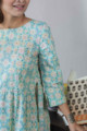 Image for Kusvaa Aep04 Cascade Blue Green Straight Fit Kurta Close
