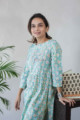 Image for Kusvaa Aep04 Cascade Blue Green Straight Fit Kurta Top