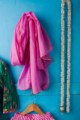 Image for Kusvaa Aj11 Viridian Green Pink Complete Suit Set Dupatta