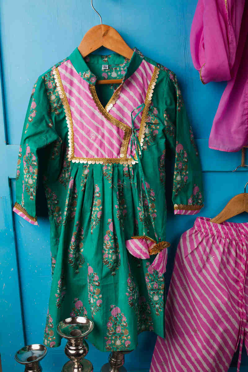 Image for Kusvaa Aj11 Viridian Green Pink Complete Suit Set Top