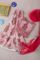 Image for Kusvaa Aj12 Cranberry Pink Block Printed Sharara Complete Set Front