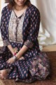 Image for Kusvaa Avdaf13 Mirage Blue And Pink Kurta Palazzo And Kota Doria Dupatta Closeup