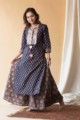 Image for Kusvaa Avdaf13 Mirage Blue And Pink Kurta Palazzo And Kota Doria Dupatta Featured