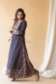 Image for Kusvaa Avdaf13 Mirage Blue And Pink Kurta Palazzo And Kota Doria Dupatta Side