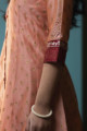 Image for Kusvaa Daf12 Chestnut Rose Chanderi Kurta Maroon Palazzo 1 Closeup Sleeves