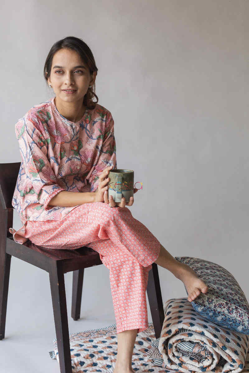 Image for Kusvaa De21 Sea Pink Peach Jammies Set Bottom