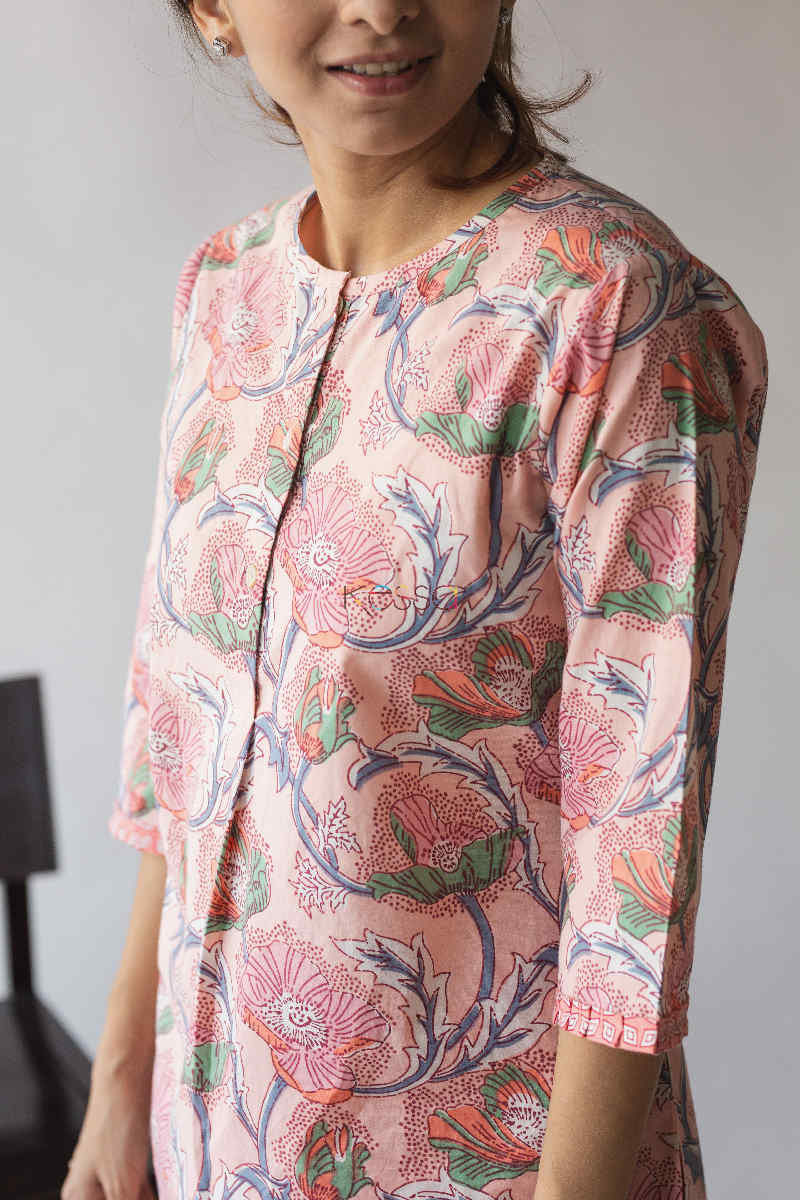 Image for Kusvaa De21 Sea Pink Peach Jammies Set Closeup