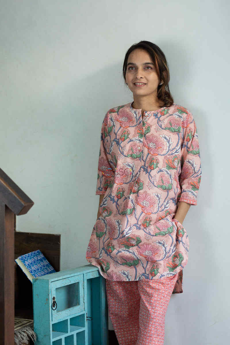 Image for Kusvaa De21 Sea Pink Peach Jammies Set Top