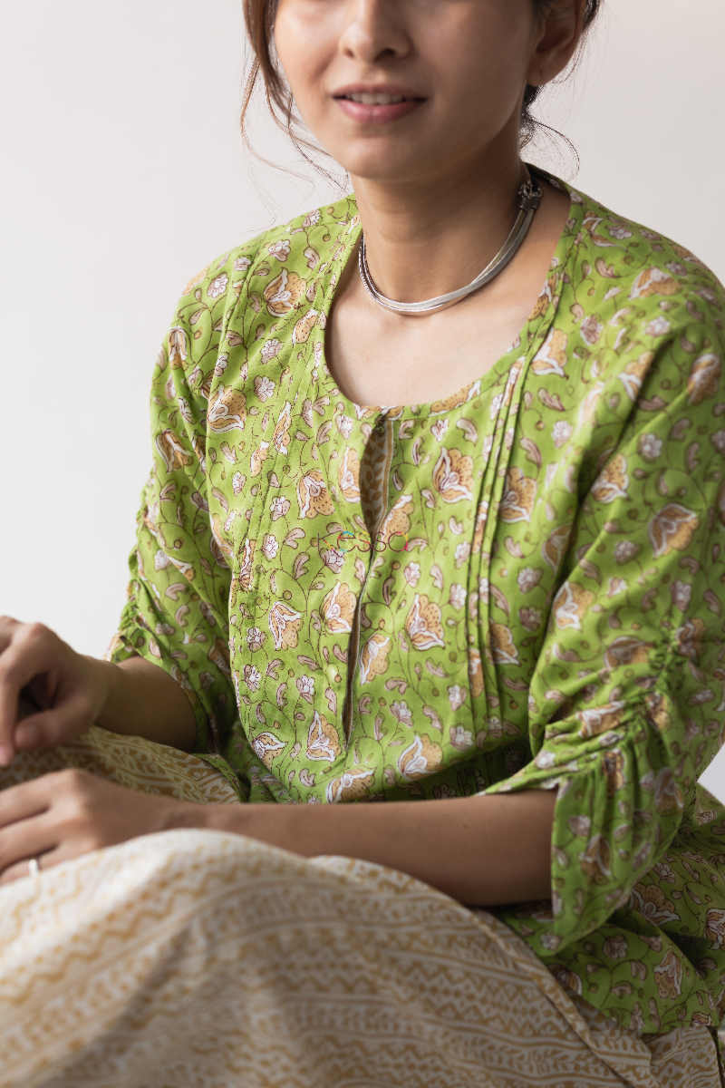 Image for Kusvaa De24 Wild Willow Green Jammies Set Kurta