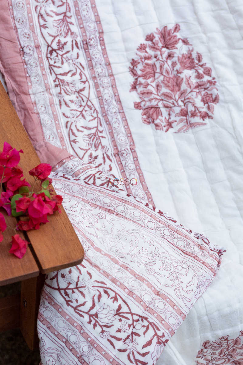 Image for Kusvaa Kaq61 Careys Pink Double Bed Quilt 2