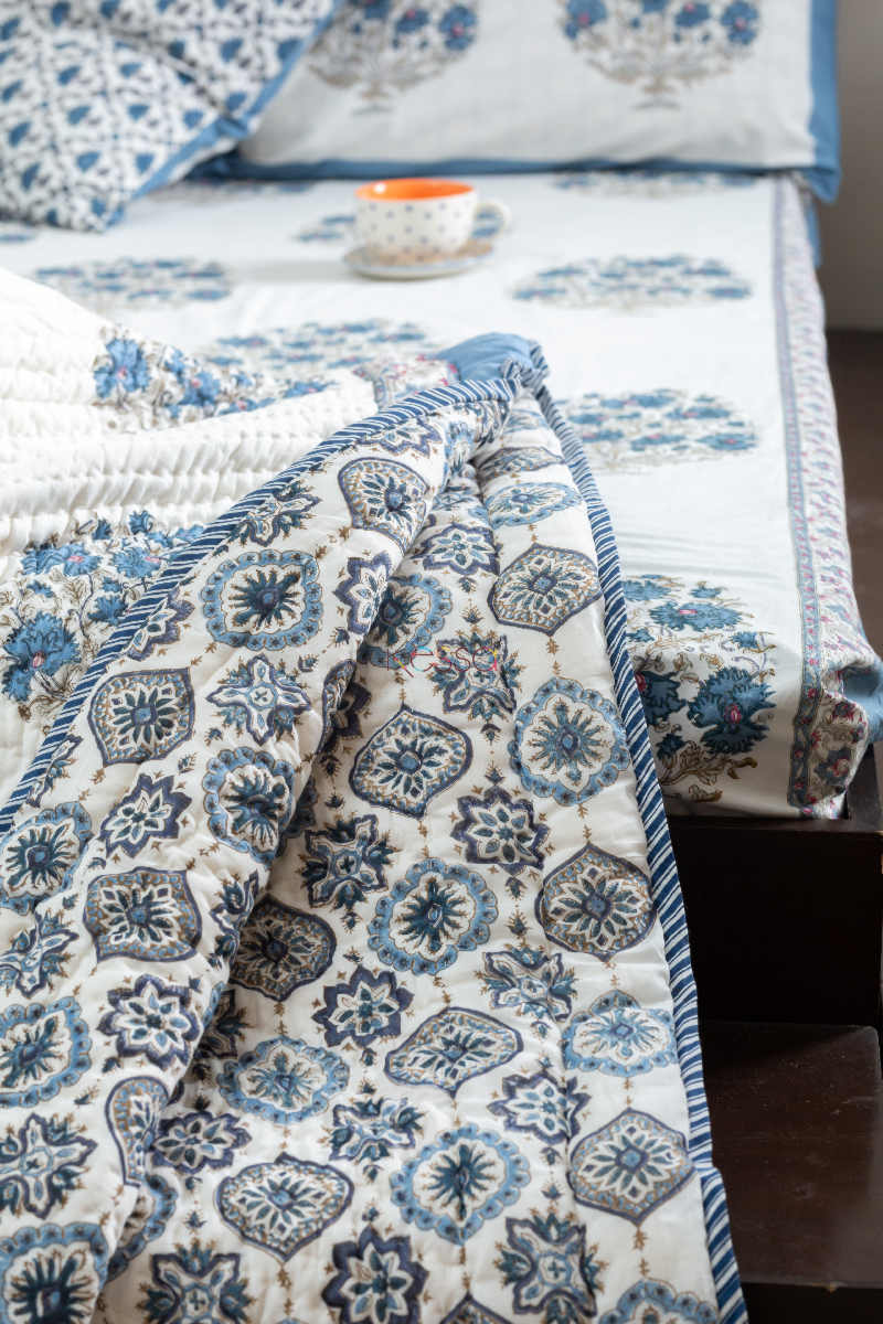 Image for Kusvaa Kaq69 Smalt Blue Double Bed Quilt Featured